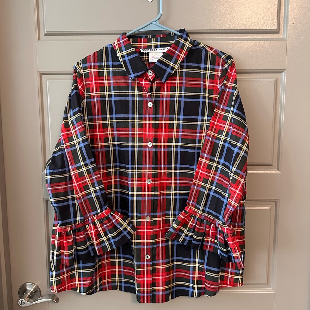 Gretchen Scott designs Tartan blouse NWOTS SIZE 3X